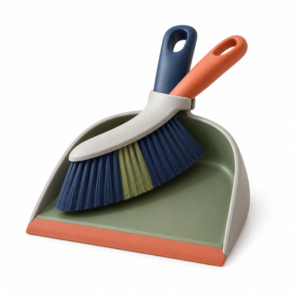 SweepFlex Compact Broom Set isolated on a white background